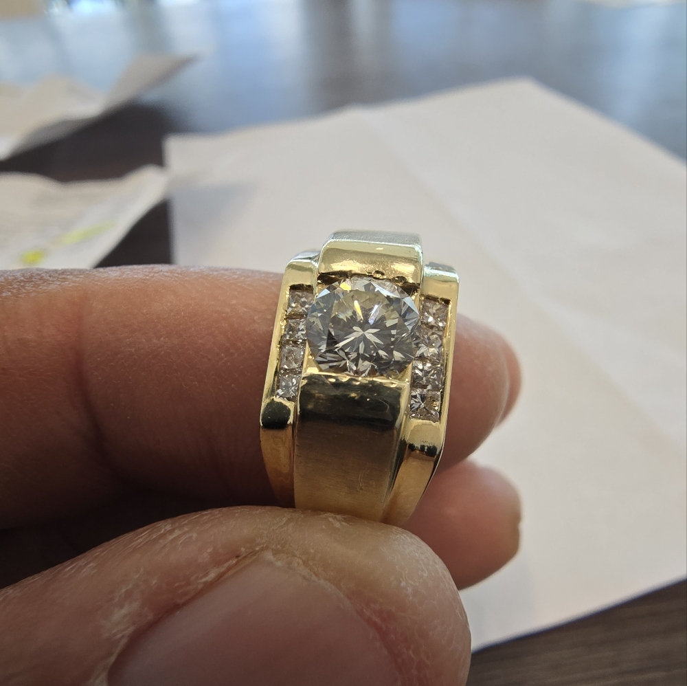 Mens 14k diamond ring
